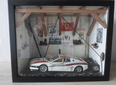 Italia 90 Ferrari model car in garage display case Unique Christmas Gift