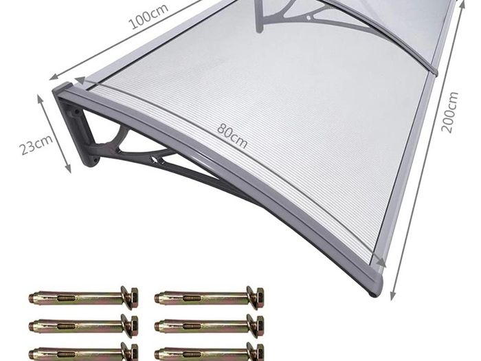 Front Door Canopy Outdoor Awning, Rain Shelter for Back Door, Porch, Window (MULTIPLE SIZES)