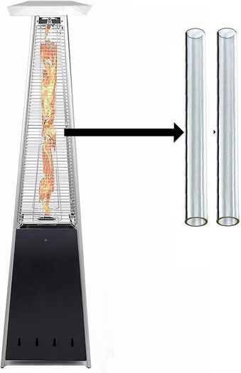 BU-KO Glass Tube Replacement for Pyramid Gas Patio Heater Pack of 2