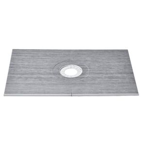 Shower Curb Kit, 1524x965mm Shower Tray  Kit with 160mm Central Drain, Lightweight EPS Shower Installation Kits with 2 Waterproof Cloths, Shower Pan Slope Sticks Fit for Bathroo
