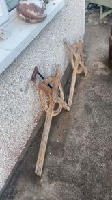 Large pair of cast iron crosses