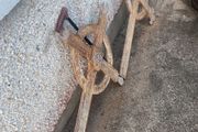 Large pair of cast iron crosses