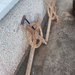 Large pair of cast iron crosses