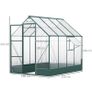 Garden Walk-in Polycarbonate Greenhouse with Raised Garden Bed, Temperature Controlled Window, Aluminium Frame & Foundation, 6 x 8ft Image 2