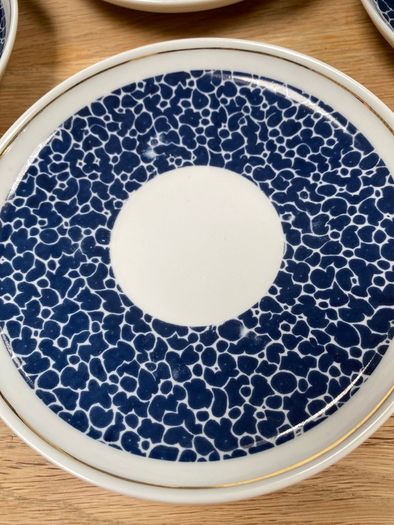 Vintage Mid-Century Stadtlengsfeld CP Porcelain Tea Set Blue Pebble