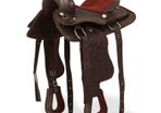 Western Saddle, Headstall&Breast Collar Real Leather 12