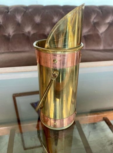 Old Dutch Design Brass Copper Long Match Stick Holder