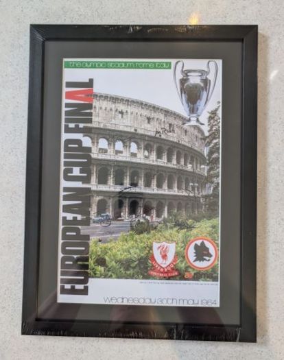 Liverpool FC 1984 European Cup Final Signed Framed Programme Printed Poster (A3)