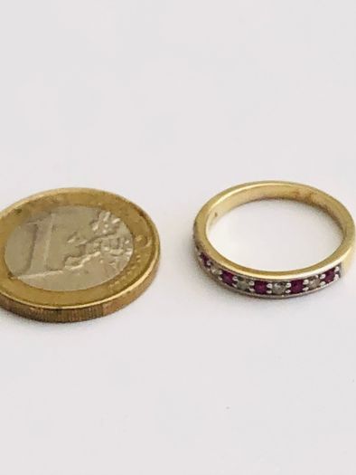 9ct Yellow Gold Ruby & Diamond Eternity Ring