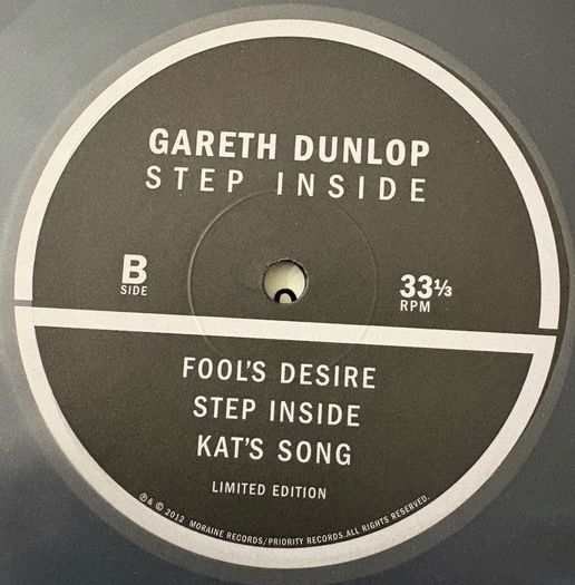 Gareth Dunlop - Step Inside. Rare Canadian 10" Limited Edition six song  EP. Features Kim Carnes of Betty Davis Eyes fame!  Irish singer songwriter from Belfast.