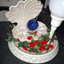 Vintage-Style Opalescent Clam Shell Accent Lamp & Water Feature with Crackle Base, Image 2