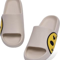 Gorgeous Smiley Face Pool Slides Sliders Open toe flip flops summer shoes 4 5