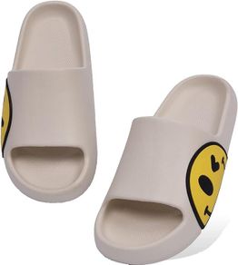 Gorgeous Smiley Face Pool Slides Sliders Open toe flip flops summer shoes 4 5