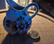 Vintage Miniature Floral Holland Handpainted Pitcher Vase