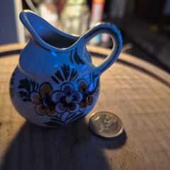 Vintage Miniature Floral Holland Handpainted Pitcher Vase