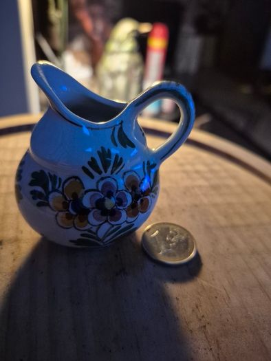 Vintage Miniature Floral Holland Handpainted Pitcher Vase