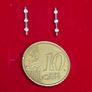 French 18ct White Gold Diamond Bar Earrings 0.06ct with Certificate Image 2