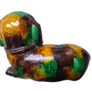 Chinese Antique 'egg and spinach'-glazed biscuit porcelain figure of a Dog Kangxi Image 5