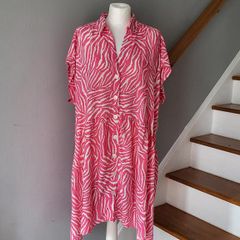 Dunnes pink & white summer dress, Size 20