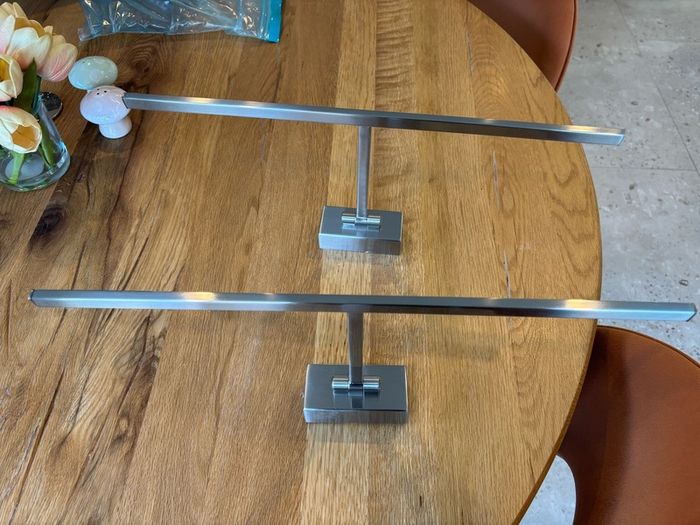Pair of LED Picture Lights 18" Brushed Chrome
