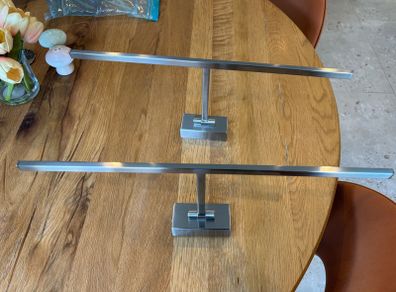 Pair of LED Picture Lights 18" Brushed Chrome