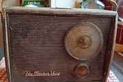 Vintage 1950s HMV (His Master's Voice) Portable Valve Radio. Original Attic Find. Irish Dial