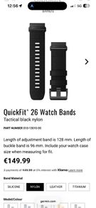 Garmin QuickFit 26 Watch Bands Tactical black nylon