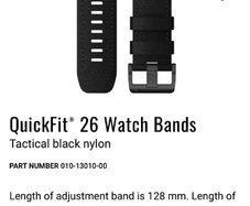 Garmin QuickFit 26 Watch Bands Tactical black nylon
