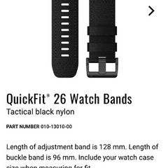 Garmin QuickFit 26 Watch Bands Tactical black nylon