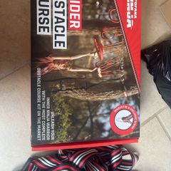 Fofana Ninja Warrior Obstacle Course for Kids Outside 65 ft - Ninja Slider Included - Largest 11 Ninja Course Obstacles