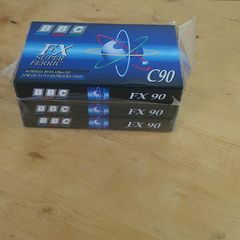 3 Vintage BBC FX 90 Blank Cassette Tapes Type I Normal Bias C90 Sealed