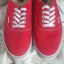Mens. Red Vans Authentic Trainers Image 2