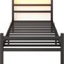 3ft Single Bed Frame with Headboard & LED Lights,Heavy Duty Metal Platform Bed Frame with Charging Station Image 2