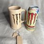 Monster Energy Can Holder Mug with Keychain | Gamer Desk Accessory Image 4