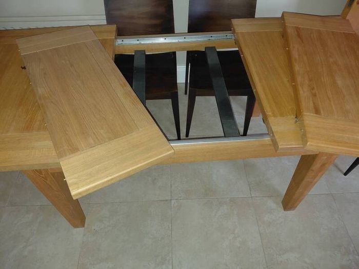 Matching solid wood table and dresser