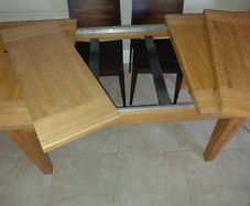 Matching solid wood table and dresser