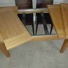 Matching solid wood table and dresser