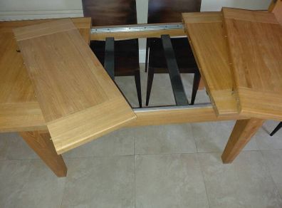 Matching solid wood table and dresser