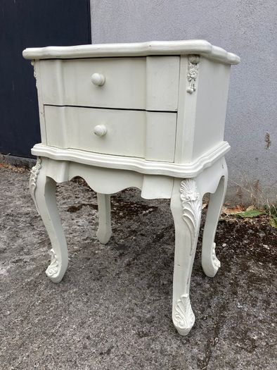 Bedside Locker -  White French Side Table