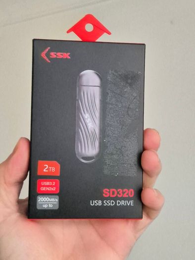 2TB Portable External SSD Flash Drive: SSK 2TB SSD USB C Stick