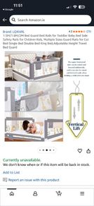 Safety Bed Guard Rail 200 cm