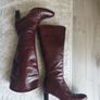 Lottusse Burgundy Brown Leather Knee High Boots Size Uk 6,5 Image 8