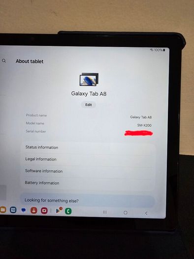Complete Set Samsung Galaxy Tab A8 (32GB) + NCC Wireless Headphones + USB Plug & Charger + Protective Cover.