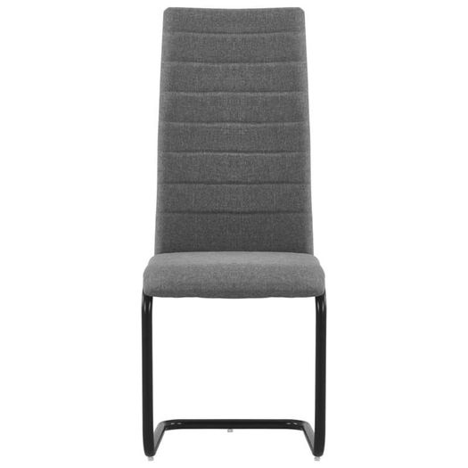 Cantilever Dining Chairs 2 pcs Light Grey Fabric