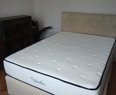 double bed with mattress and headboard