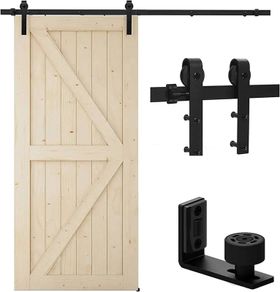 183CM/6FT Sliding Door Track Barn Door Hardware Kit Closet Rail Roller Accessory Adjustable Floor Guide