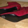 Red Suedette Boots kitten heel Size 5 Image 2