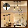 Chrome Pendant Light Fitting, Black Pendant Light Fitting with E27 Lamp Holder, Chrome Ceiling Rose Light Pendant Fitting, 2 Pack Image 7