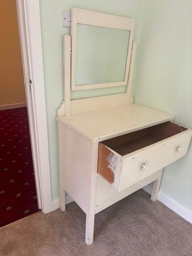 Vintage Painted Dressing Table / Chest of Drawers with Mirror
