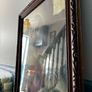 Antique Sacred Heart of Jesus Chromolithograph Framed c.1930s Image 3